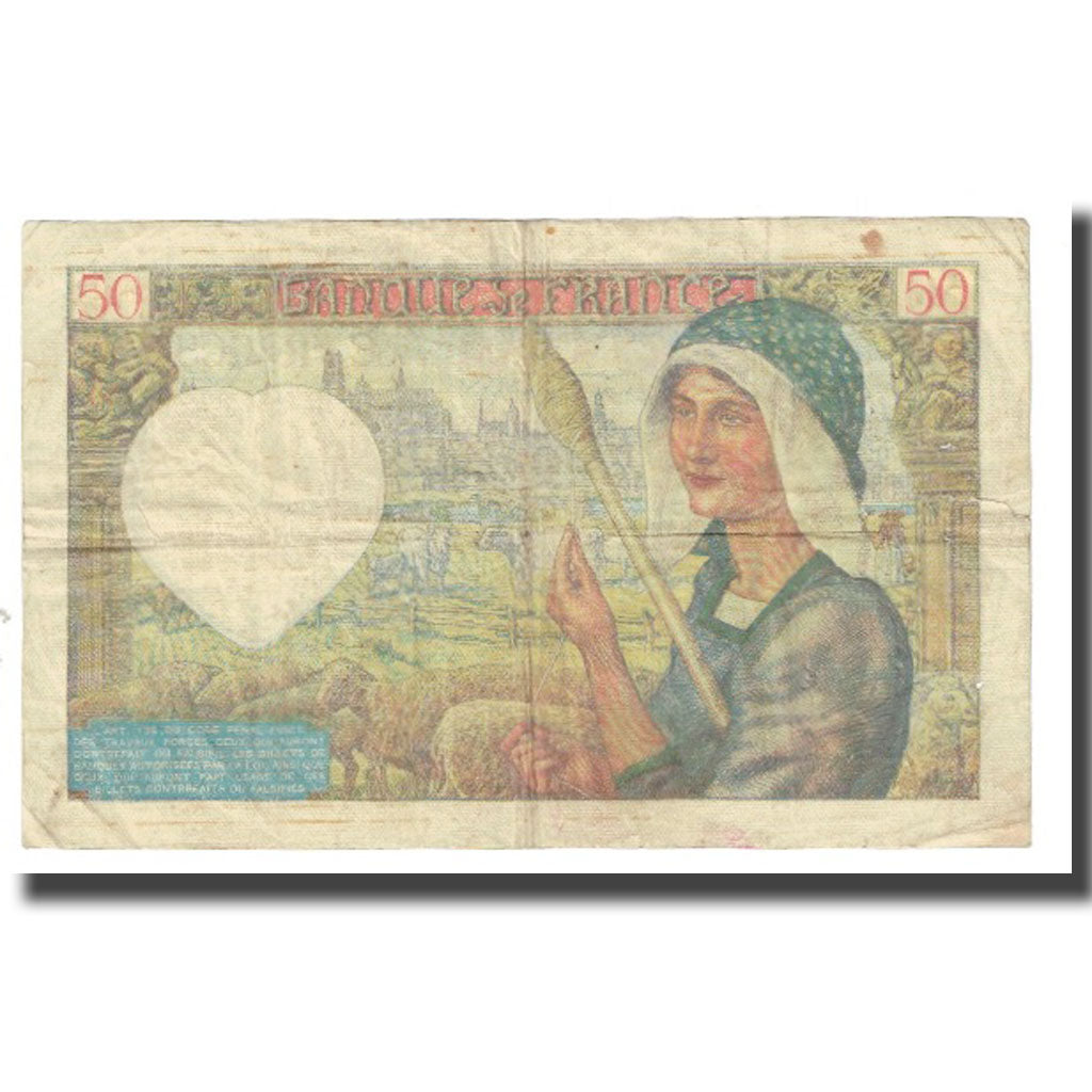 Francia, 50 Francs, Jacques Coeur, 1941, P. Rousseau and R. Favre-Gilly