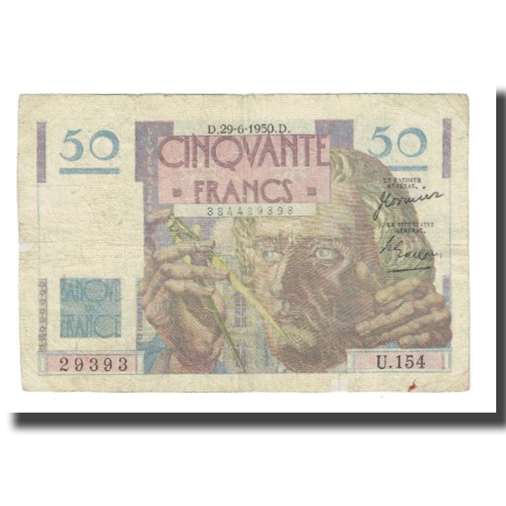 France, 50 Francs, Le Verrier, 1950, P. Rousseau and R. Favre-Gilly, 1950-06-29