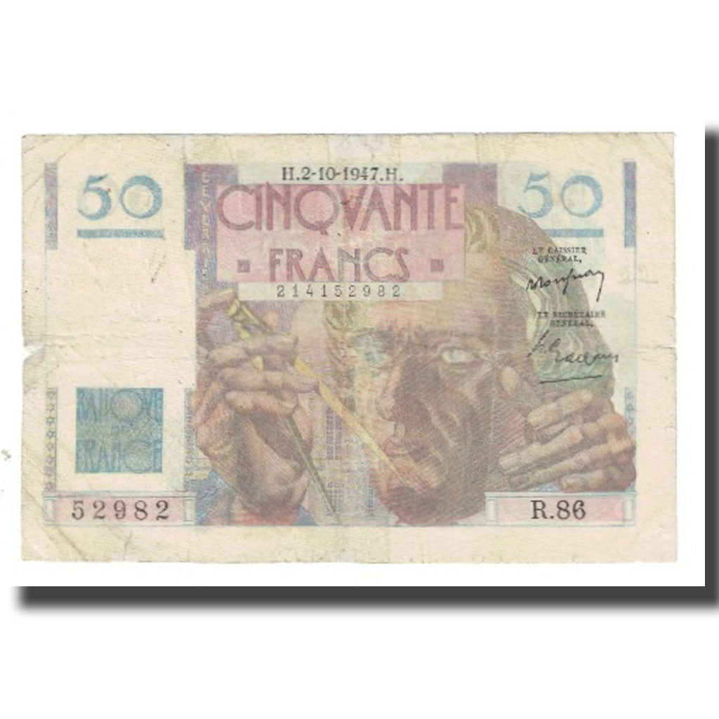 Francia, 50 Francs, Le Verrier, 1947, P. Rousseau and R. Favre-Gilly