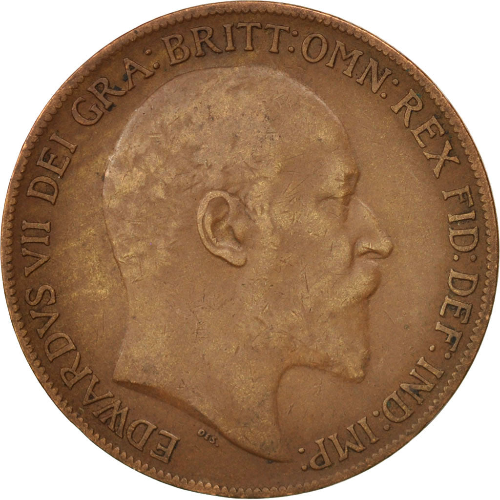 Great Britain, Edward VII, Penny, 1908, VF(30-35), Bronze, KM:794.2