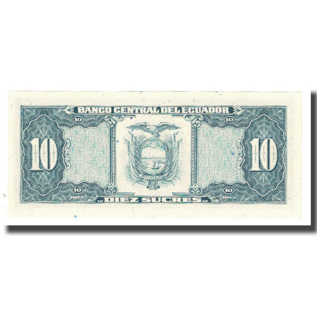 Banknote, Ecuador, 10 Sucres, 1988, 1988-11-22, KM:114a, UNC(63)