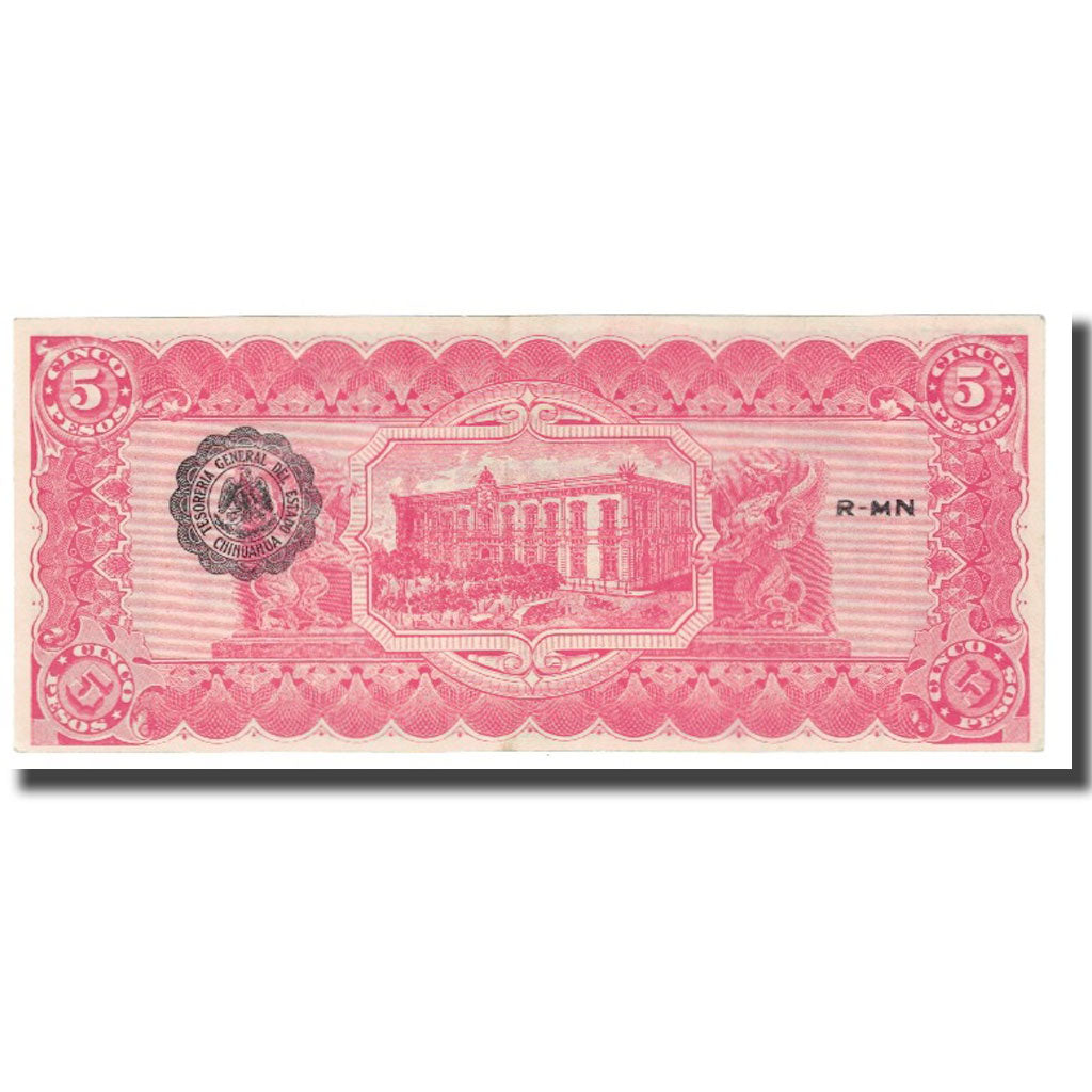 Nota, México - Revolucionário, 5 Pesos, 1914, 1914-02-10, KM:S532c, AU(55-58)