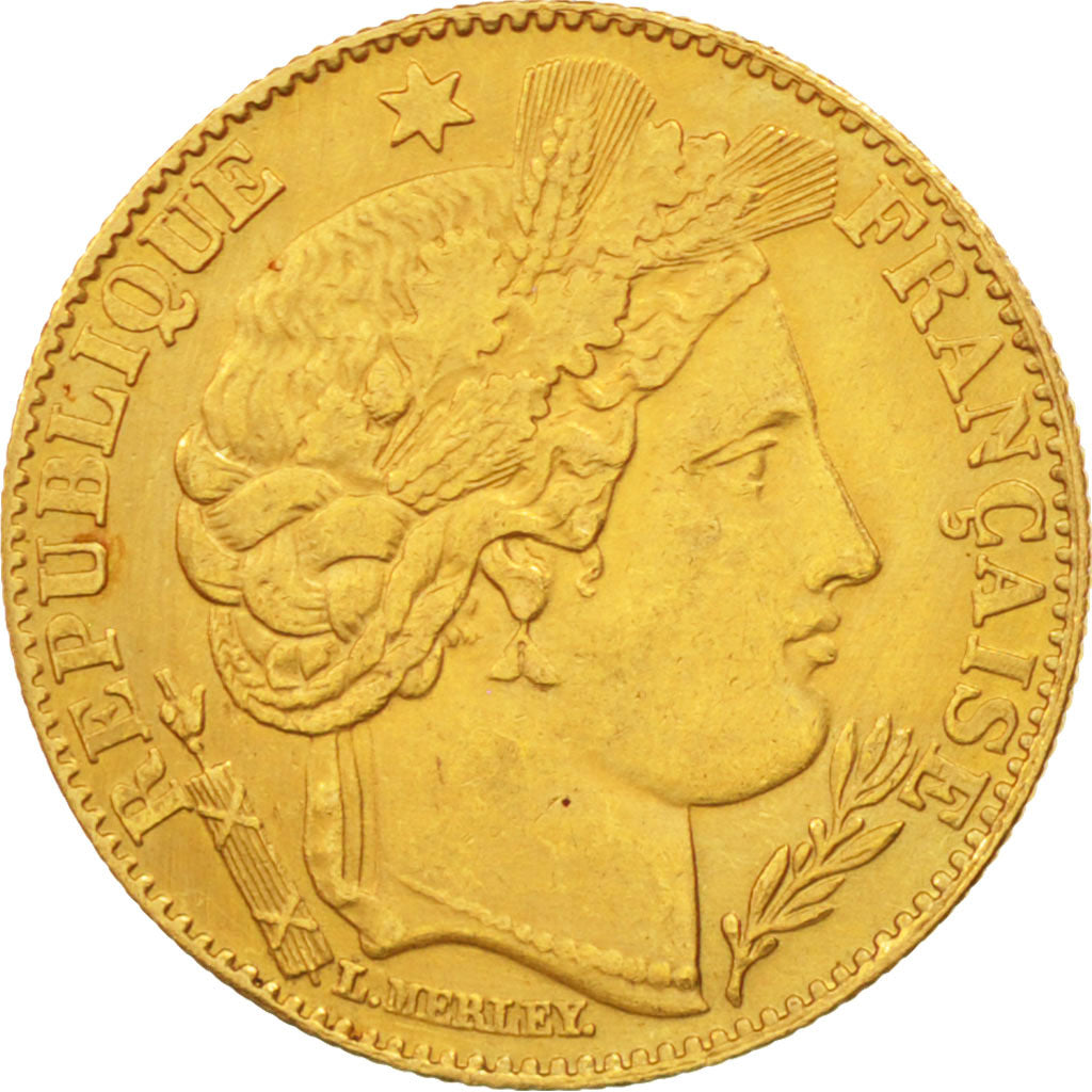France, Cérès, 10 Francs, 1896, Paris, AU(50-53), Gold, KM:830, Gadoury:1016