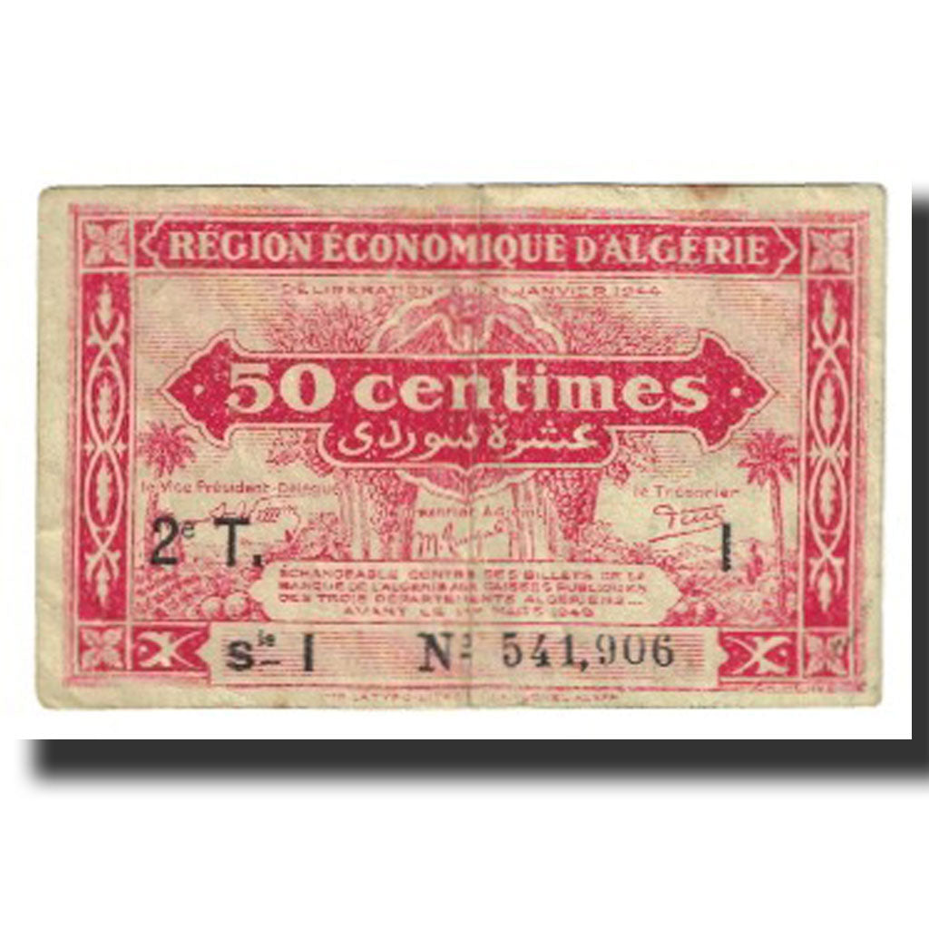 Banknote, Algeria, 50 Centimes, 1944, 1944-01-31, KM:100, EF(40-45)