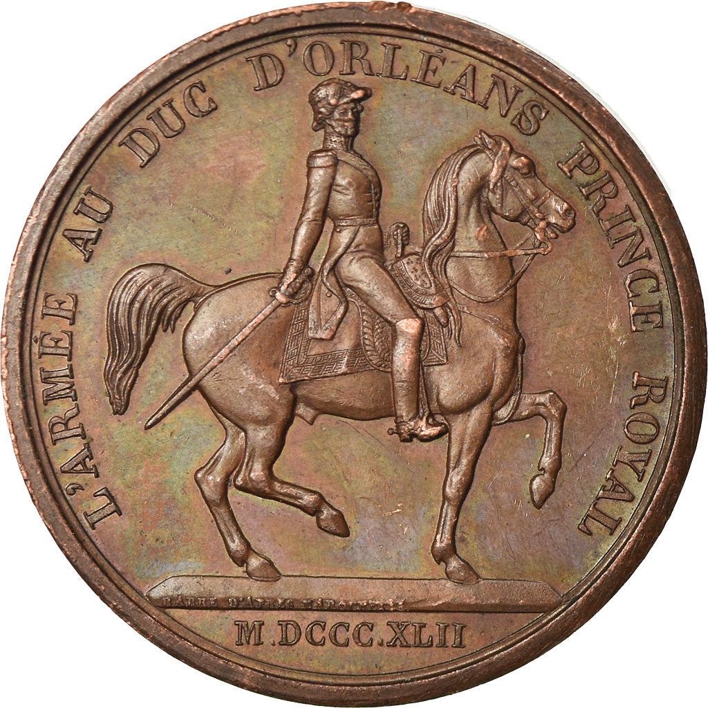 France, Médaille, Louis Philippe Ier, l'Armée au Duc d'Orléans, 1842, Barre