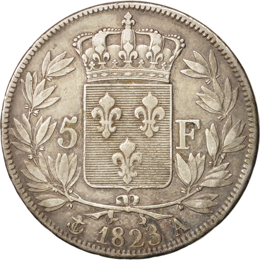 Münze, Frankreich, Louis XVIII, Louis XVIII, 5 Francs, 1823, Paris, SS, Silber