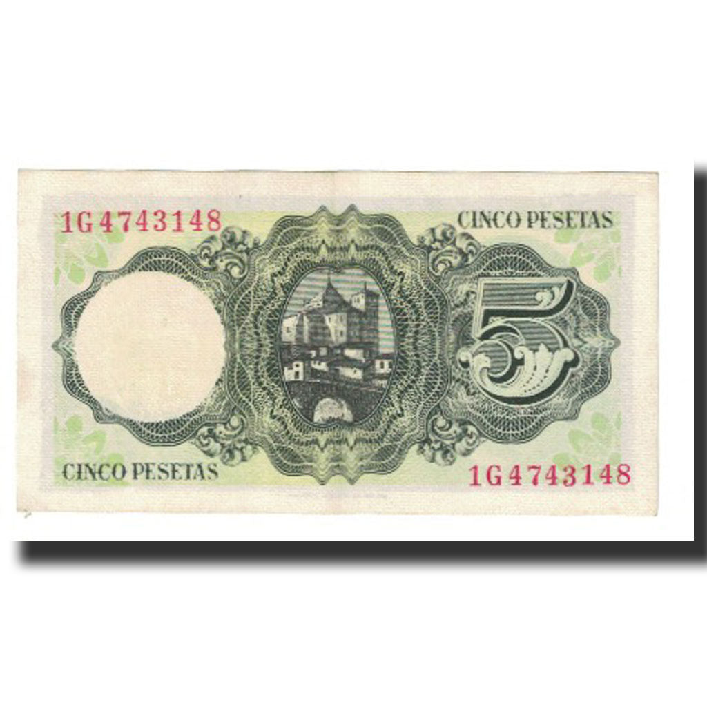 Banknote, Spain, 5 Pesetas, 1951, 1951-08-16, KM:140a, AU(55-58)