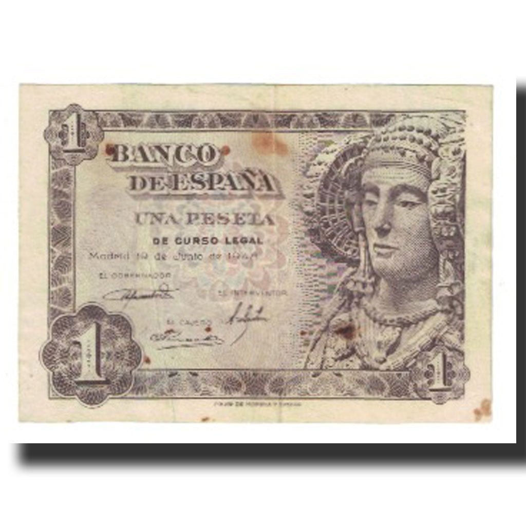 Banknote, Spain, 1 Peseta, 1948, 1948-06-19, KM:135a, EF(40-45)