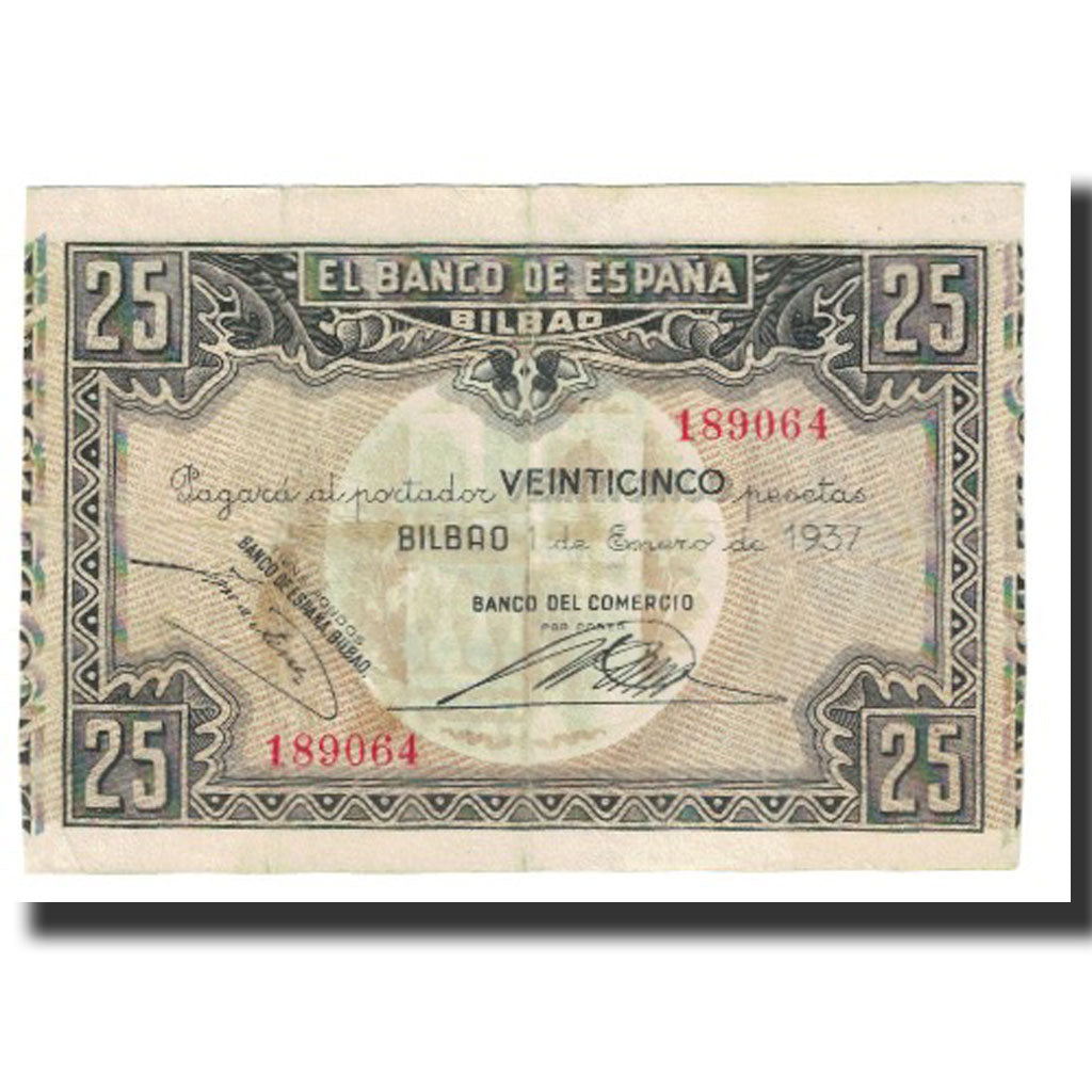 Banknote, Spain, 25 Pesetas, 1937, 1937-01-01, KM:S563, EF(40-45)