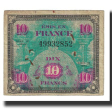 France, 10 Francs, Flag/France, 1944, SERIE DE 1944, VF(20-25), Fayette:VF18.01