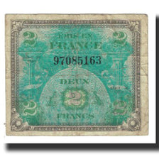 Francja, 2 Francs, Flag/France, 1944, 1944, VF(20-25), Fayette:VF.16.01, KM:114a