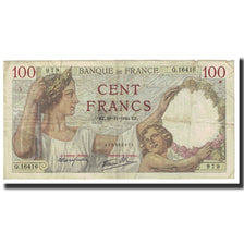France, 100 Francs, Sully, 1940, P. Rousseau and R. Favre-Gilly, 1940-11-28