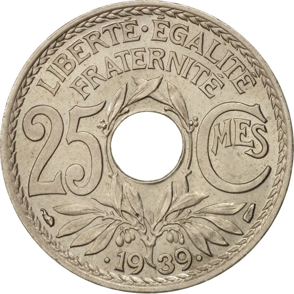 Coin, France, Lindauer, 25 Centimes, 1939, MS(63), Nickel-Bronze, KM:867b
