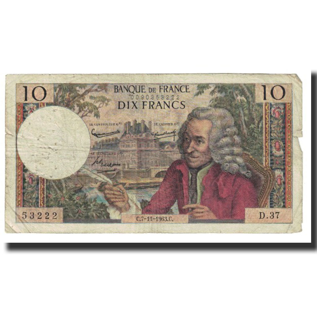 Frankrijk, 10 Francs, Voltaire, 1963, R.Tondu-G.Bouchet-H.Morant, 1963-11-07