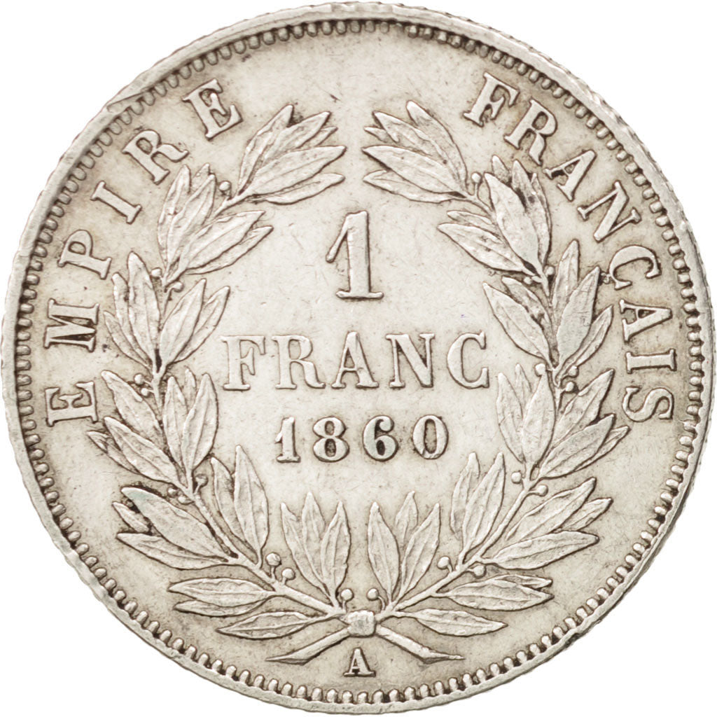 Francia, Napoleon III, Napoléon III, Franc, 1860, Paris, BB, Argento, KM:779...