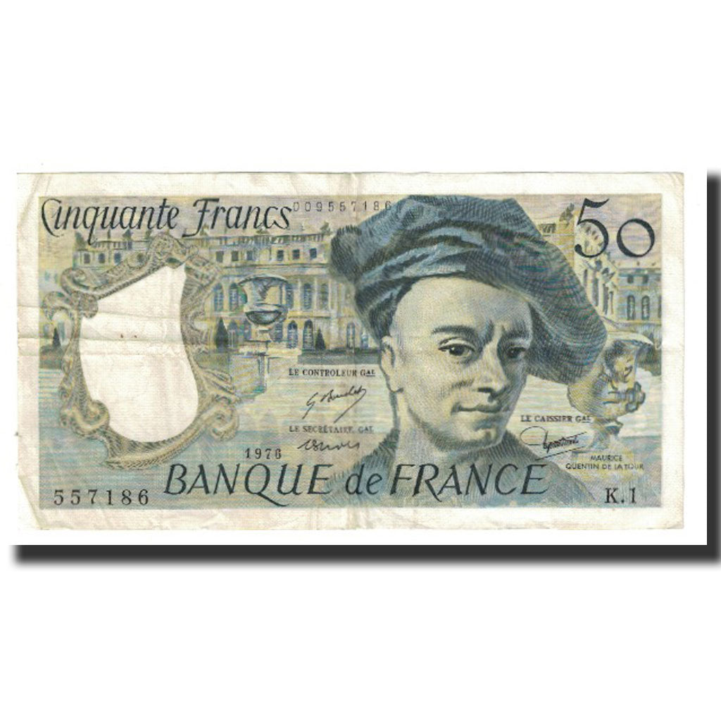 France, 50 Francs, Quentin de La Tour, 1976, STROHL TRONCHE DENTAUD, EF(40-45)