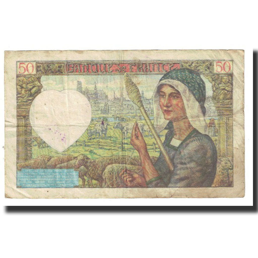 France, 50 Francs, Jacques Coeur, 1941, P. Rousseau and R. Favre-Gilly