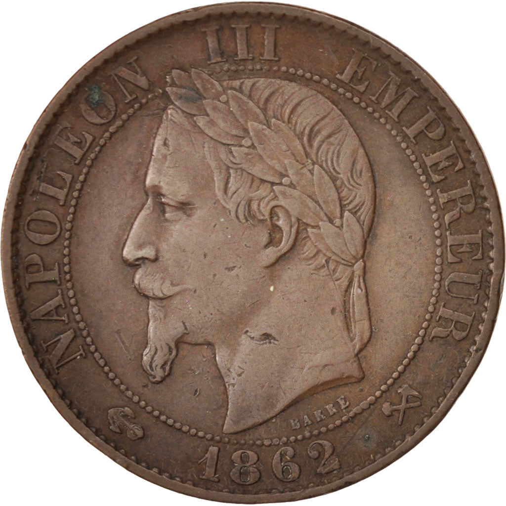 France, Napoléon III, 5 Centimes, 1862, Bordeaux, TTB,Bronze,KM 797.3,Gadoury155
