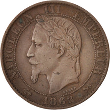 France, Napoléon III, 5 Centimes, 1862, Bordeaux, TTB,Bronze,KM 797.3,Gadoury155