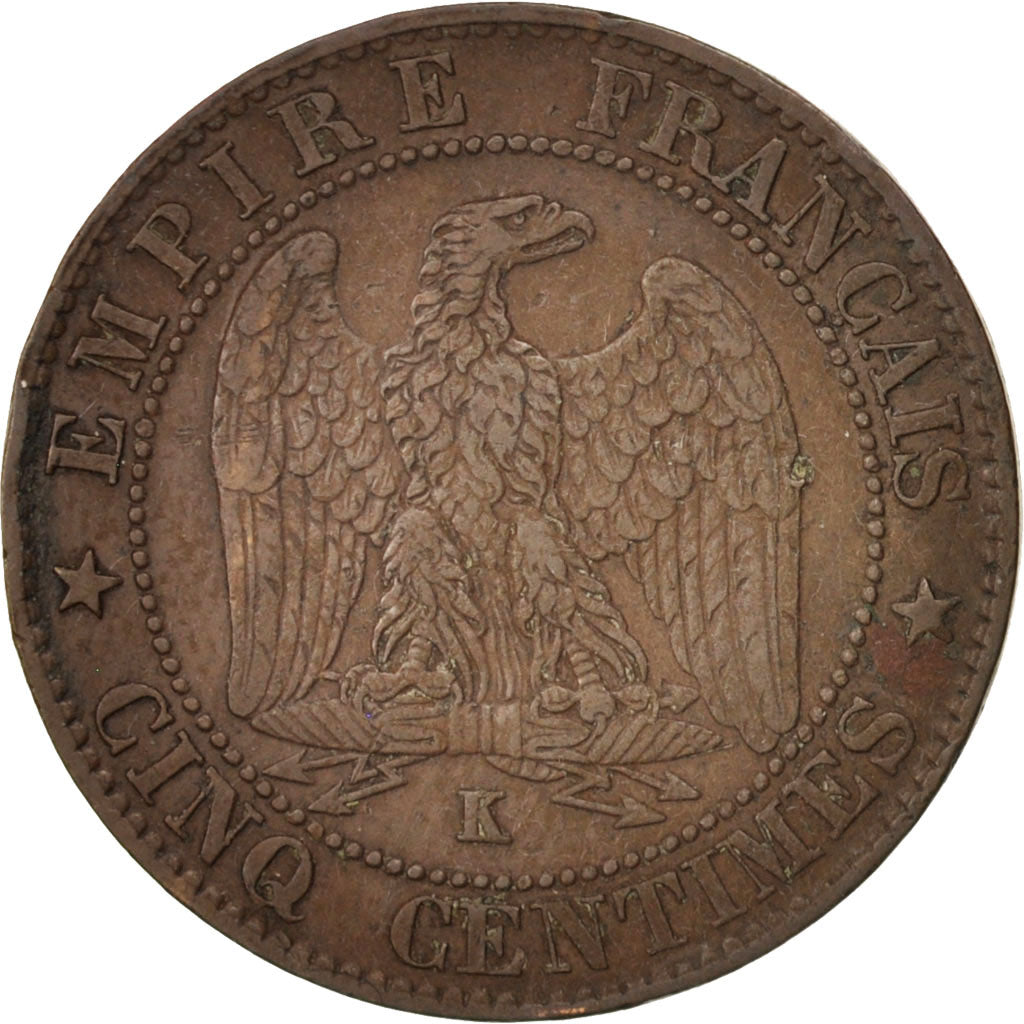 France, Napoléon III, 5 Centimes, 1862, Bordeaux, TTB,Bronze,KM 797.3,Gadoury155