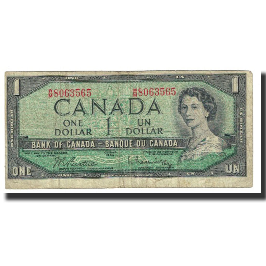 Billete, 1 Dollar, 1954, Canadá, 1954, KM:75b, BC