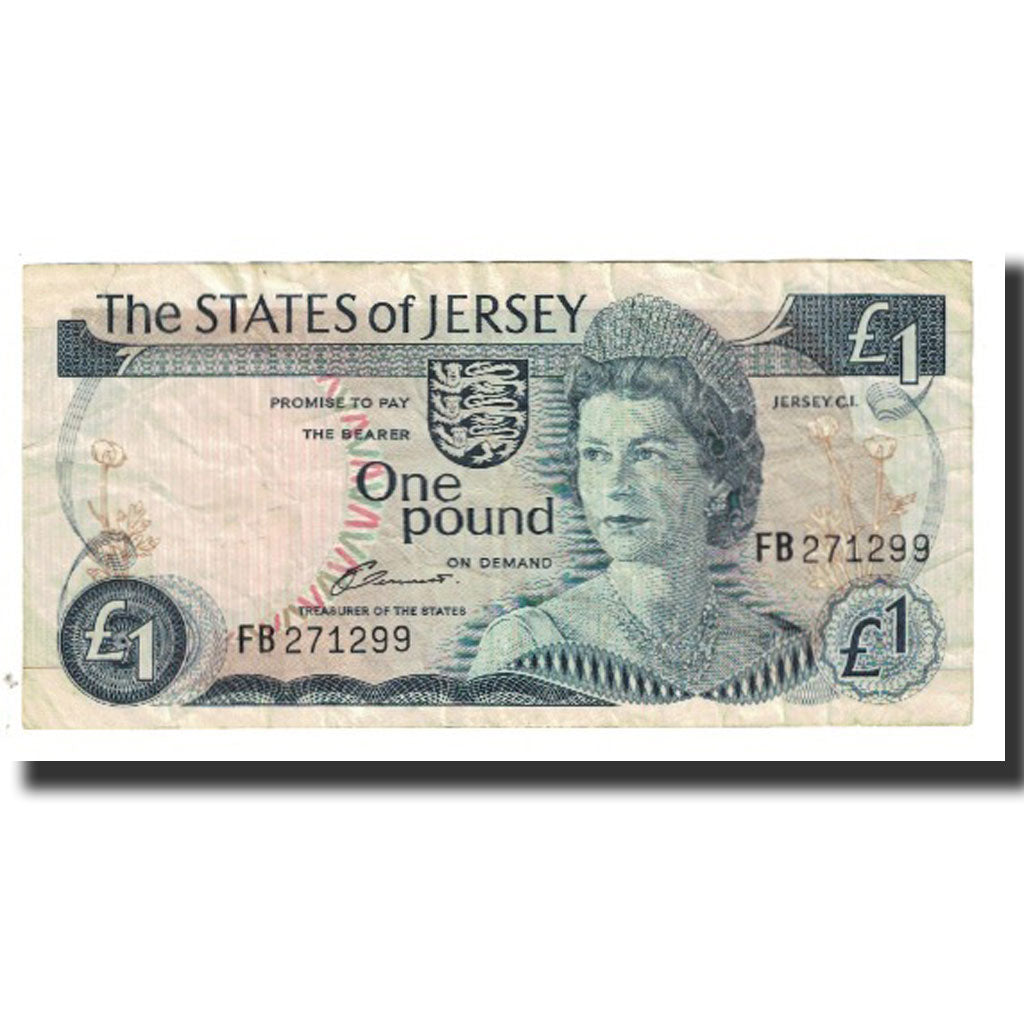 Banknote, Jersey, 1 Pound, Undated (1976-1988), KM:11b, EF(40-45)