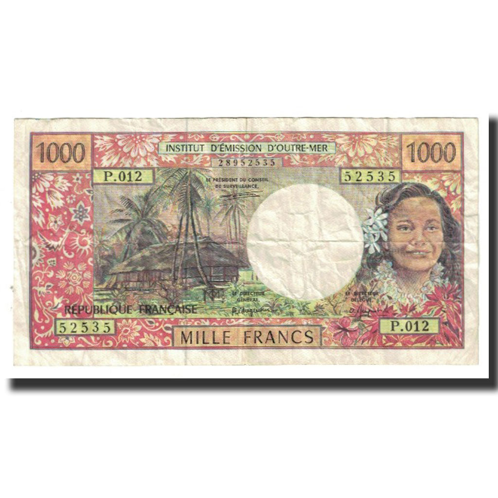 Billete, 1000 Francs, Tahití, KM:27d, MBC