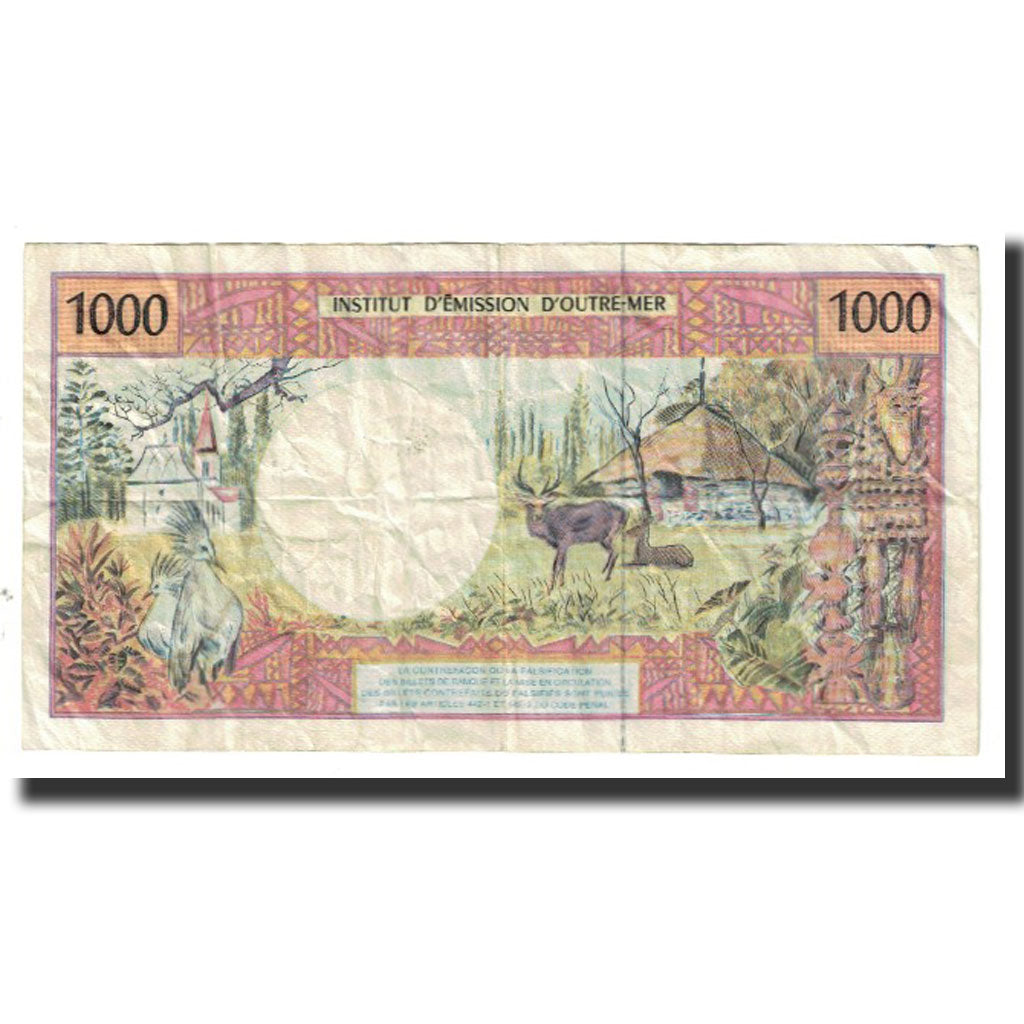 Billete, 1000 Francs, Tahití, KM:27d, MBC