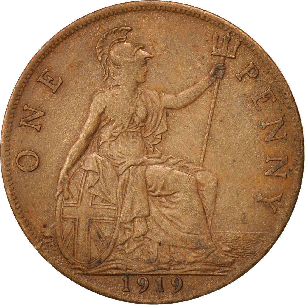 Great Britain, George V, Penny, 1919, EF(40-45), Bronze, KM:810