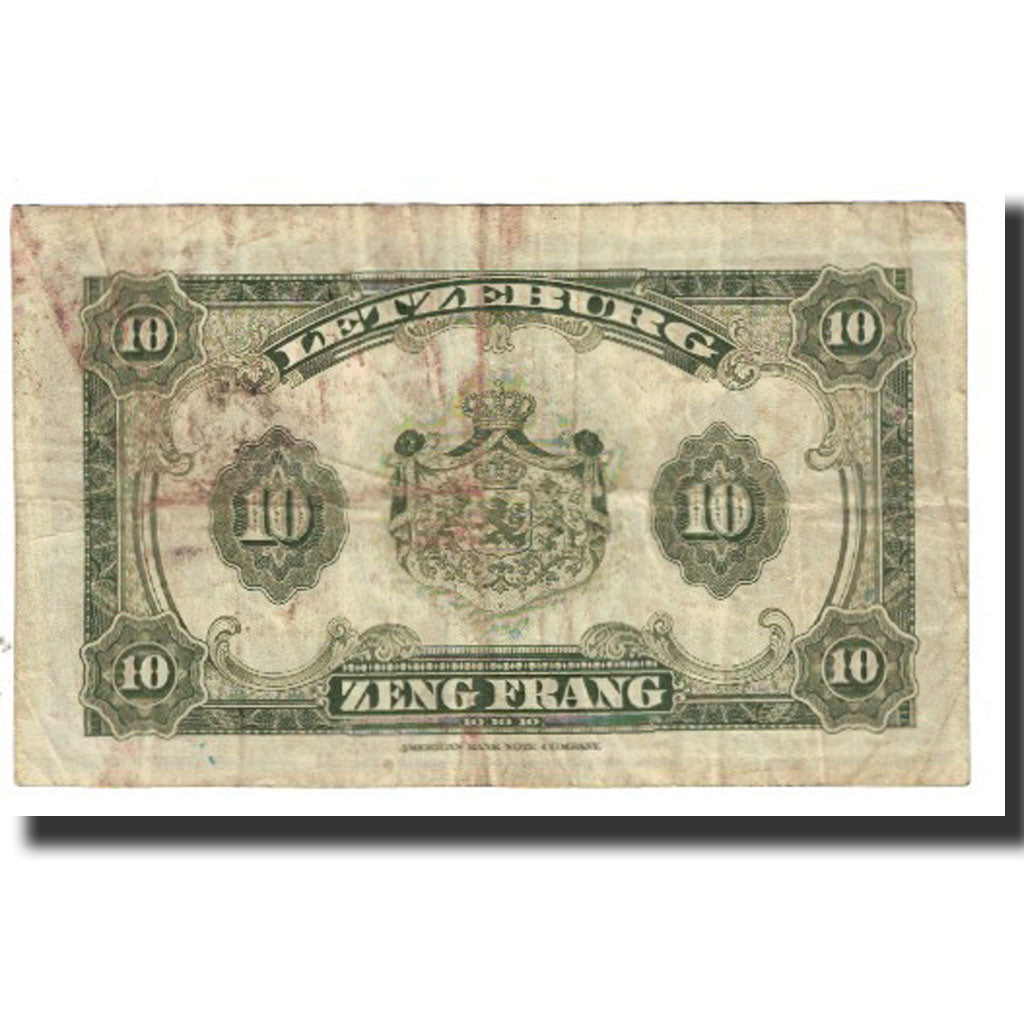Billete, 10 Francs, Luxemburgo, KM:44a, BC