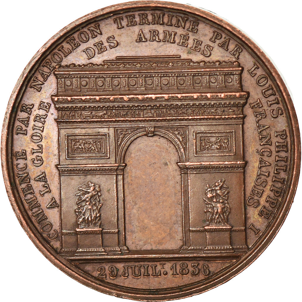 France, Medal, Louis Philippe Ier, Arc de Triomphe, History, 1836, Barre