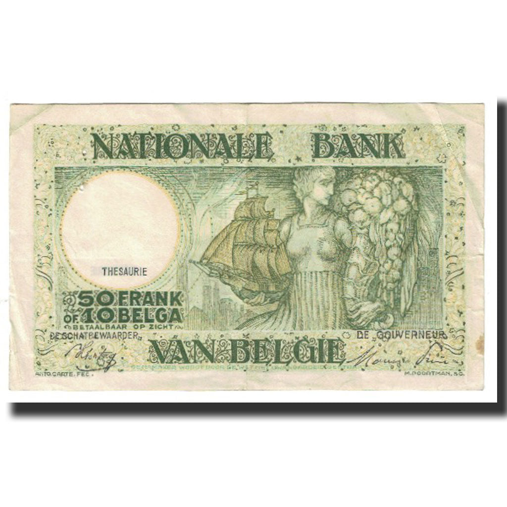 Banknote, Belgium, 50 Francs-10 Belgas, 1944, 1944-12-29, KM:106, EF(40-45)