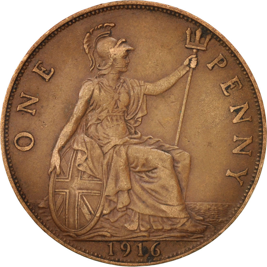 Great Britain, George V, Penny, 1916, EF(40-45), Bronze, KM:810