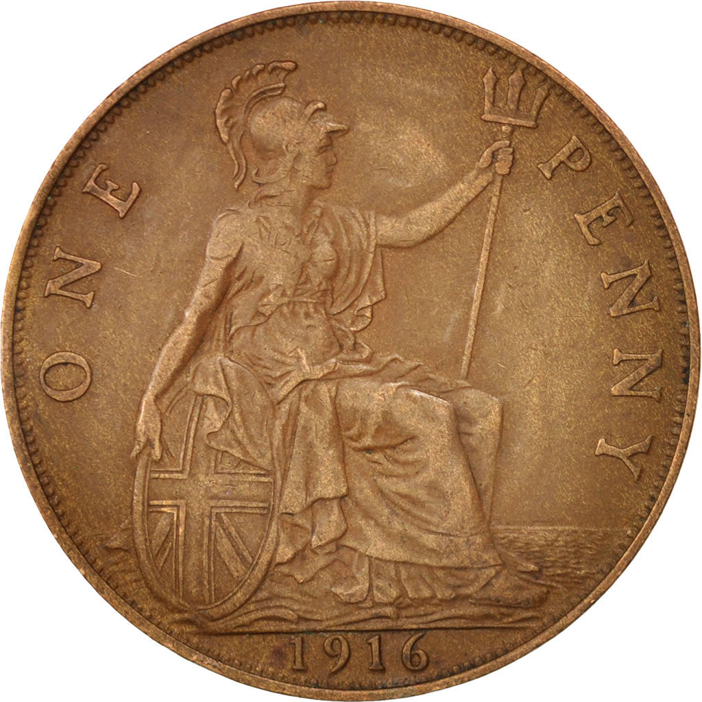 Great Britain, George V, Penny, 1916, EF(40-45), Bronze, KM:810