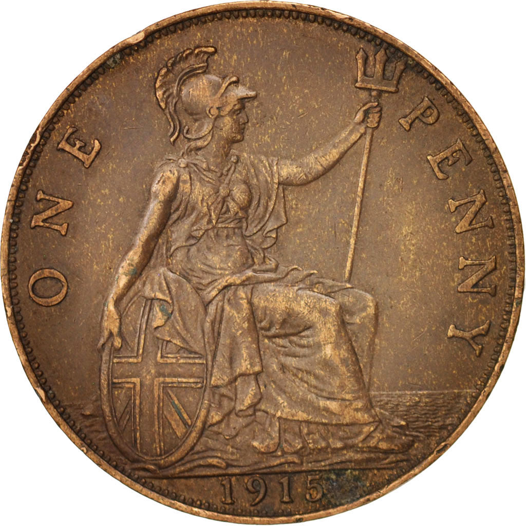 Great Britain, George V, Penny, 1915, EF(40-45), Bronze, KM:810