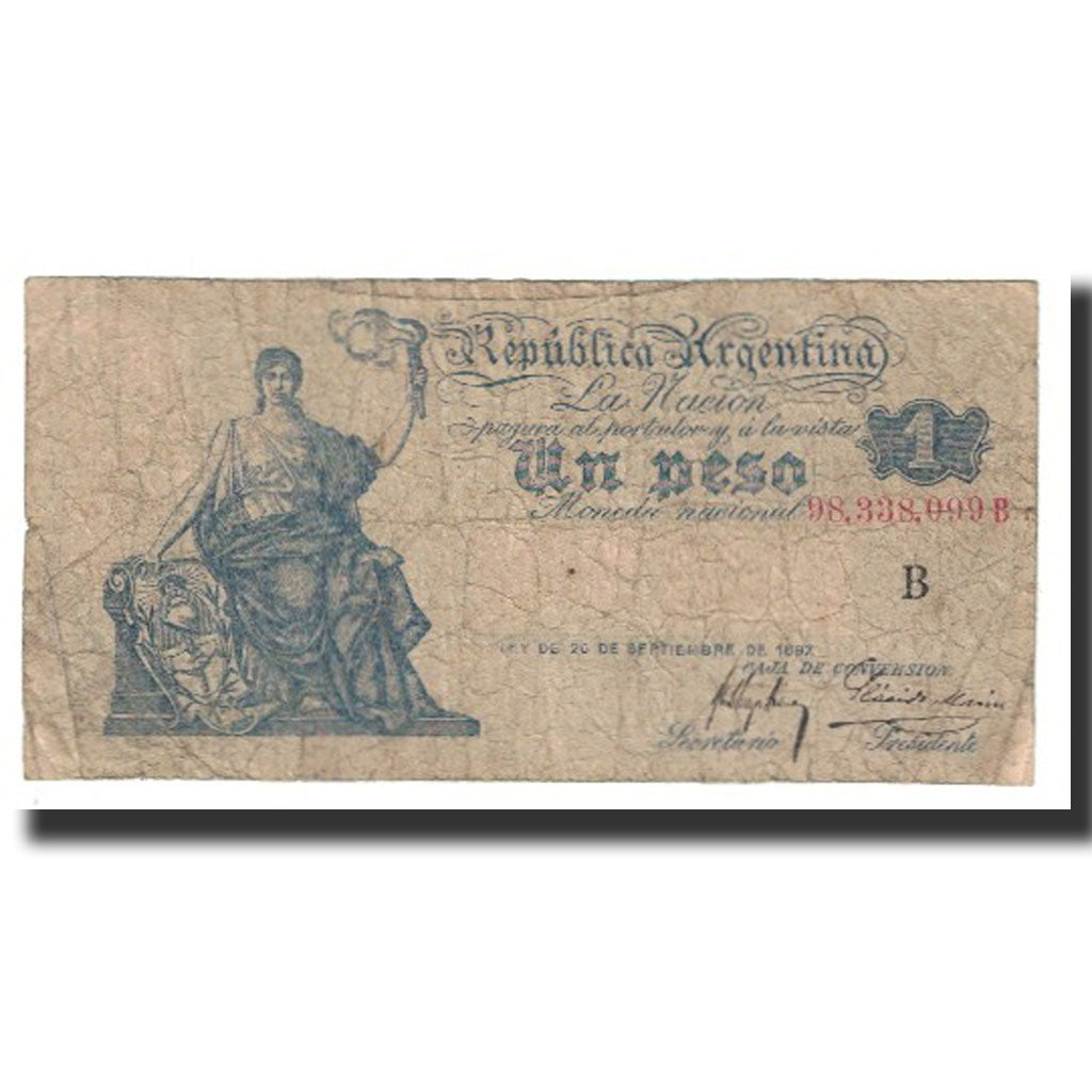 Banknote, Argentina, 1 Peso, 1897, 1897-09-20, KM:243b, VF(20-25)