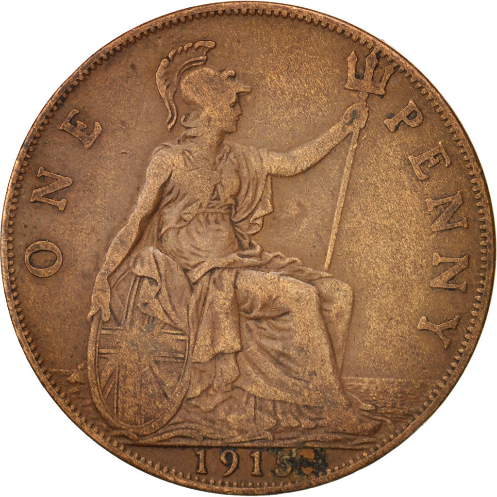 Great Britain, George V, Penny, 1915, EF(40-45), Bronze, KM:810