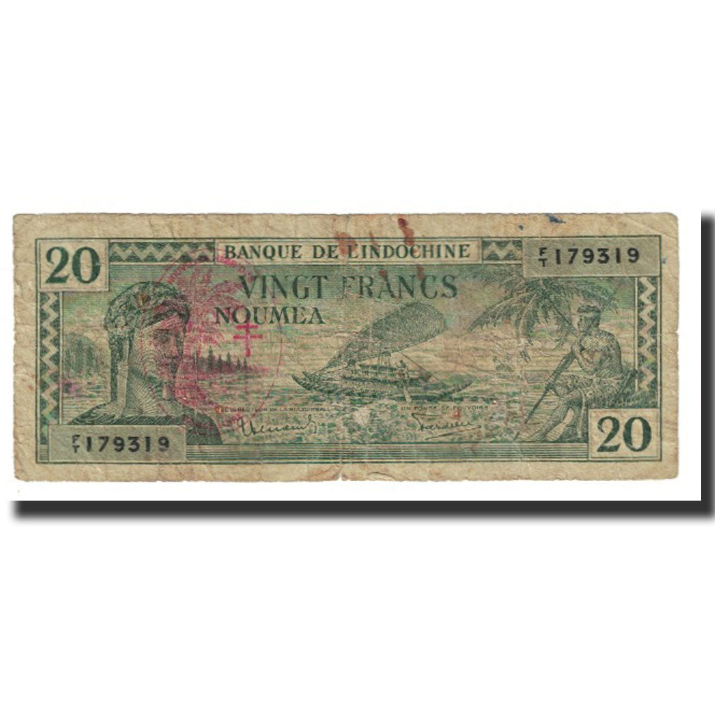 Biljet, Nieuw -Caledonië, 20 Francs, KM:49, TB