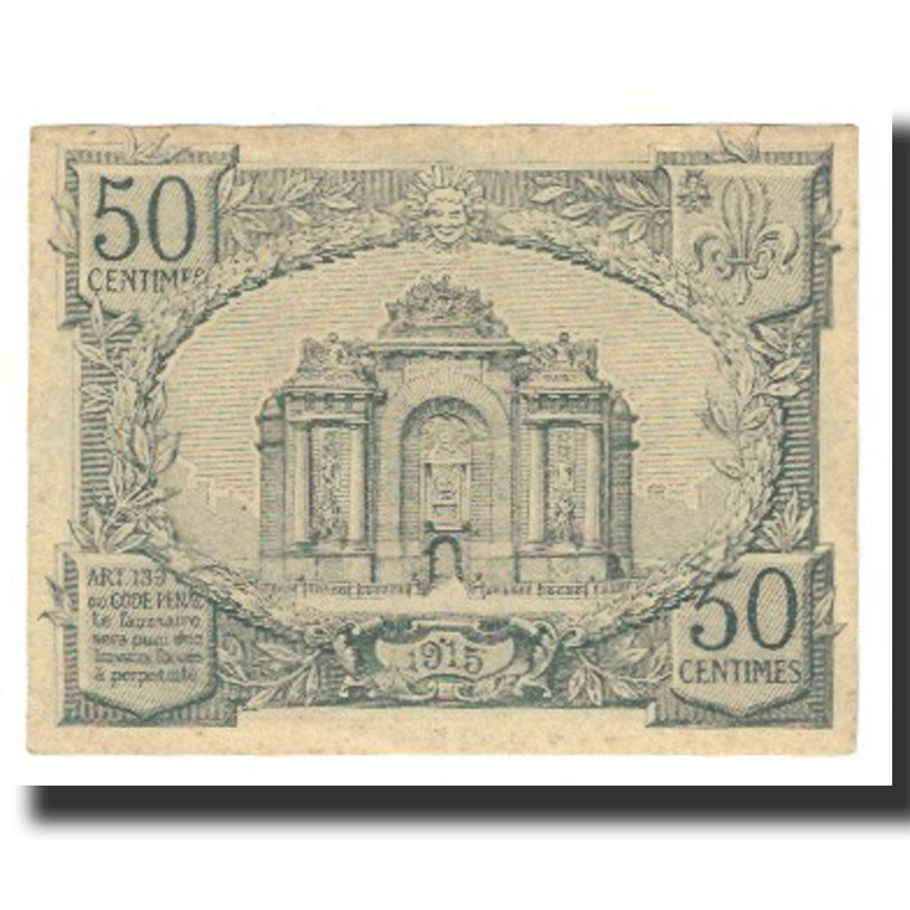 France, Lille, 50 Centimes, 1915, EF(40-45), Pirot:59-1599