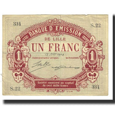 Francia, Lille, 1 Franc, 1914, Banque D'émission, BC, Pirot:59-1589