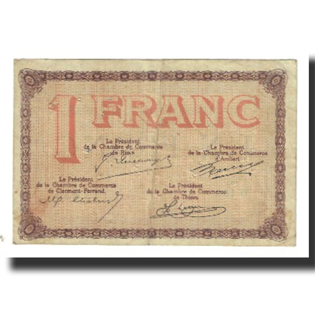 France, Ambert, Rion, Clermont-Ferrand, Thiers, 1 Franc, Chambre de Commerce