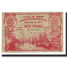 France, Rouen, 2 Francs, 1922, Chambre de Commerce, VF(20-25), Pirot:110-66
