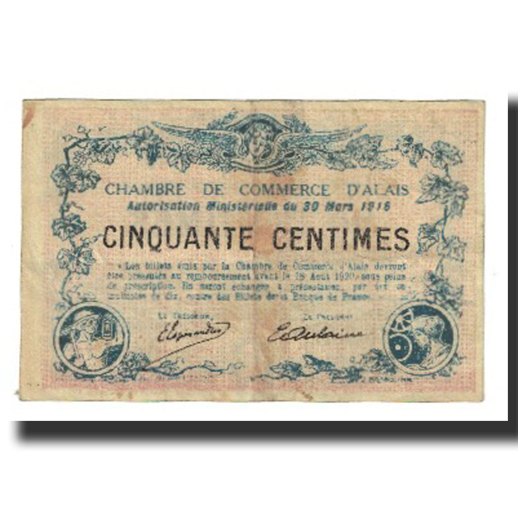 France, 50 Centimes, 1916, 1916-03-30, ALAIS, EF(40-45)