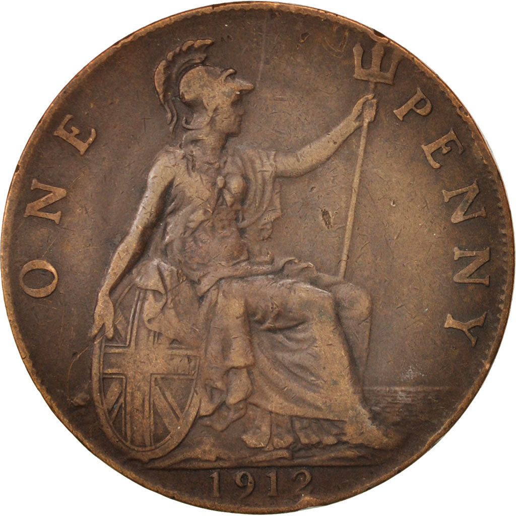 Great Britain, George V, Penny, 1912, EF(40-45), Bronze, KM:810