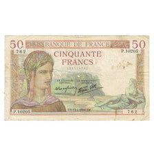 Frankreich, 50 Francs, Cérès, 1939, P. Rousseau and R. Favre-Gilly