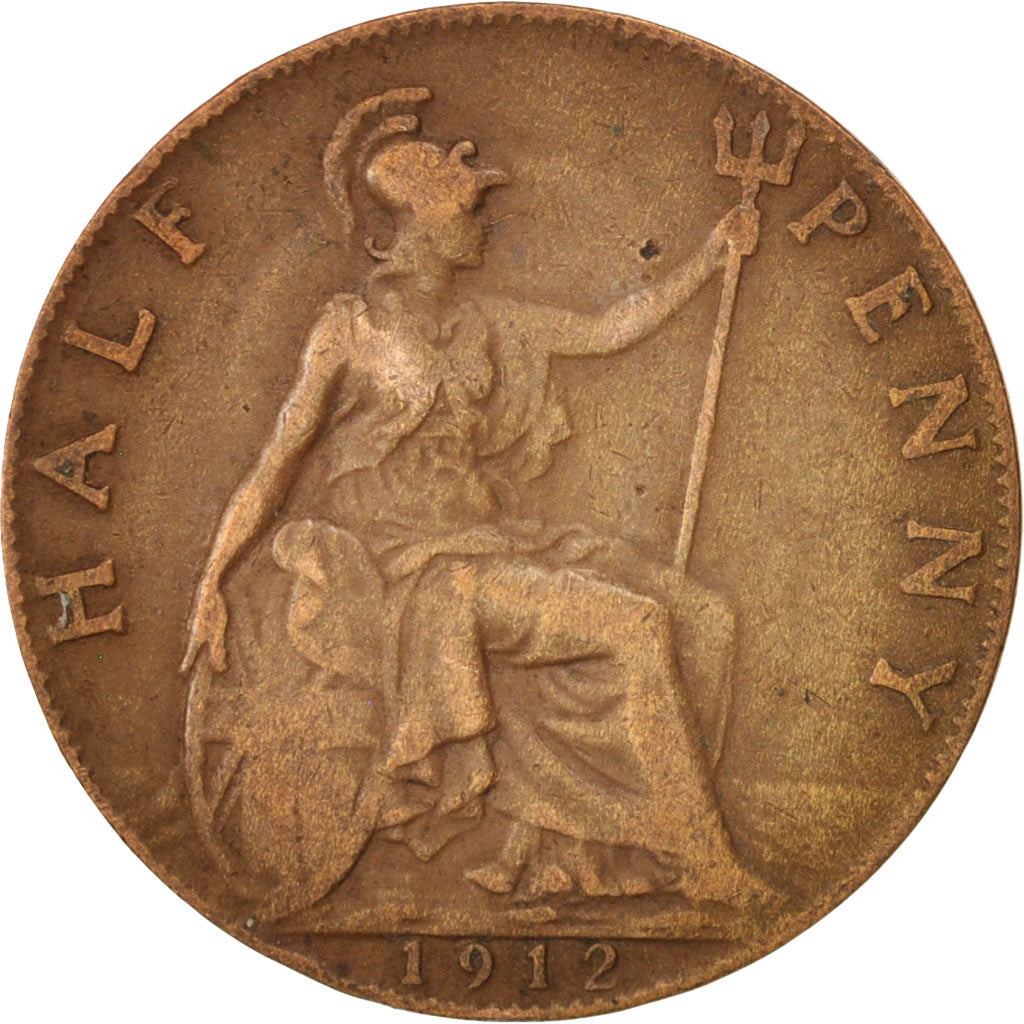 Great Britain, George V, 1/2 Penny, 1912, EF(40-45), Bronze, KM:809