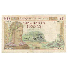 Frankreich, 50 Francs, Cérès, 1939, P. Rousseau and R. Favre-Gilly