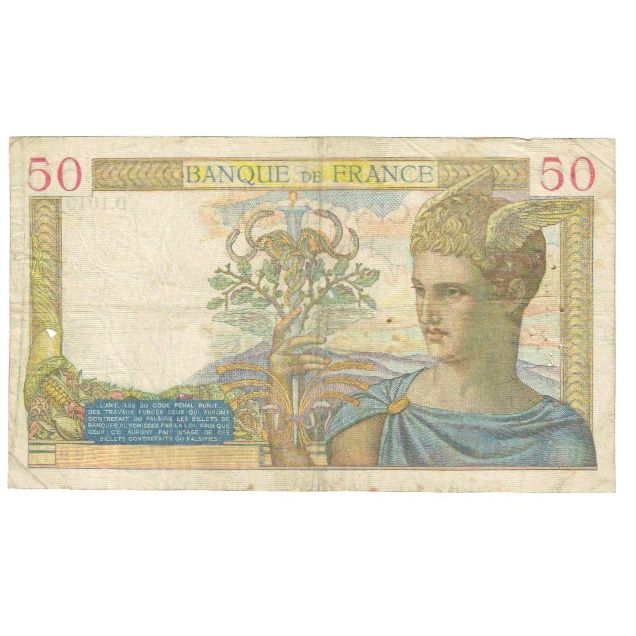 Frankreich, 50 Francs, Cérès, 1939, P. Rousseau and R. Favre-Gilly