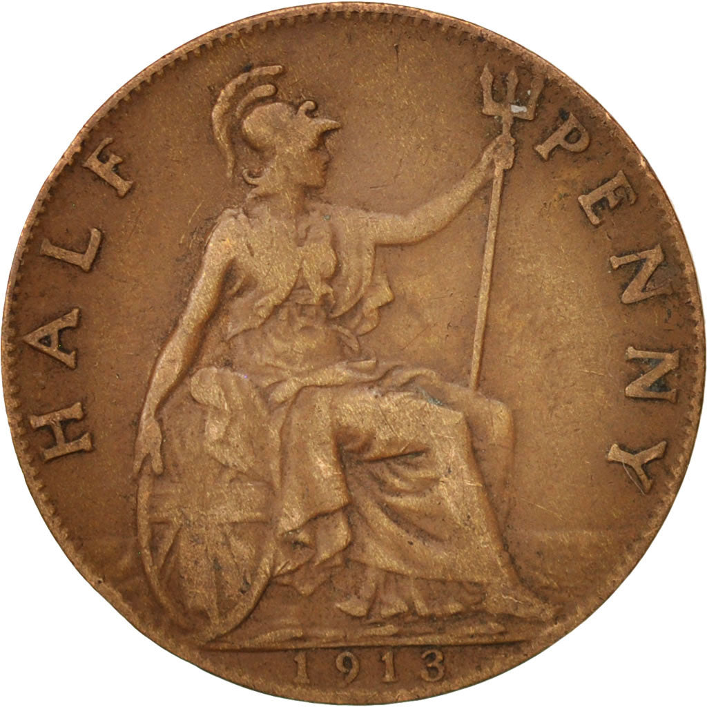 Great Britain, George V, 1/2 Penny, 1913, EF(40-45), Bronze, KM:809