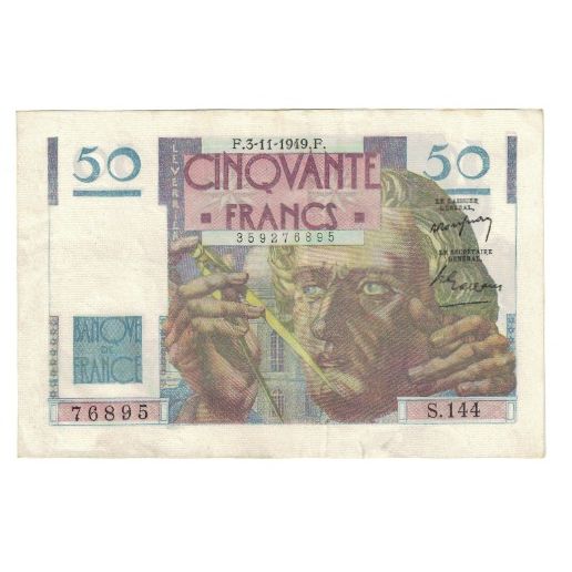 France, 50 Francs, Le Verrier, 1949, P. Rousseau and R. Favre-Gilly, 1949-11-03